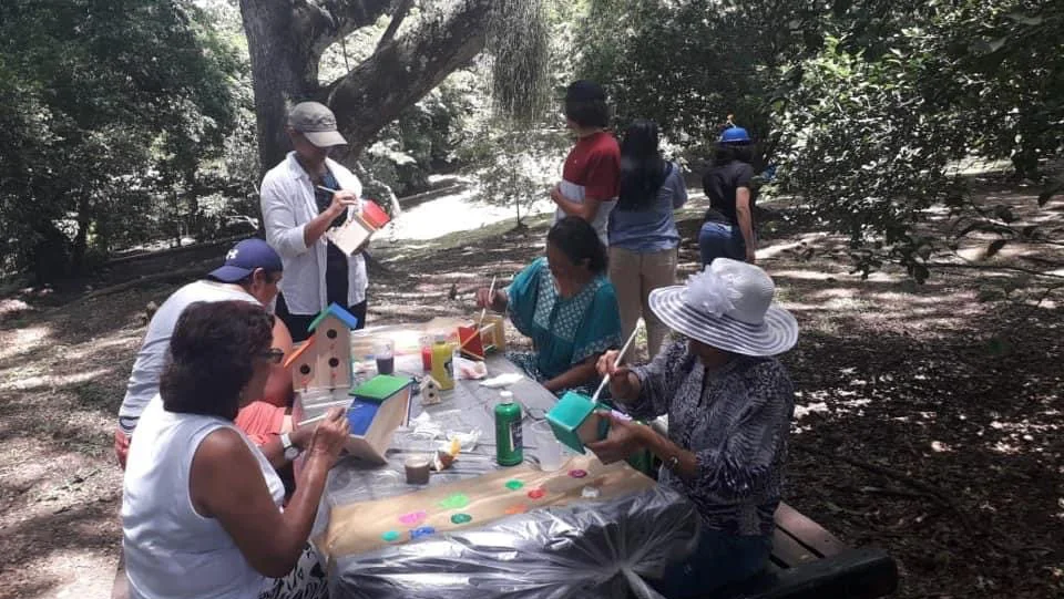 Older adult participating in a calm and creative wellness activity